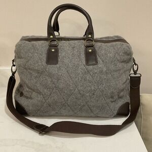 bonfanti  x J. Peterman Bag Wool & Leather Duffle Overnight Made In Italy Tote